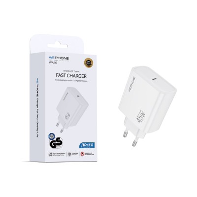 Cargador Pared WePhone WA76 GaN 45W Tipo-C Blanco